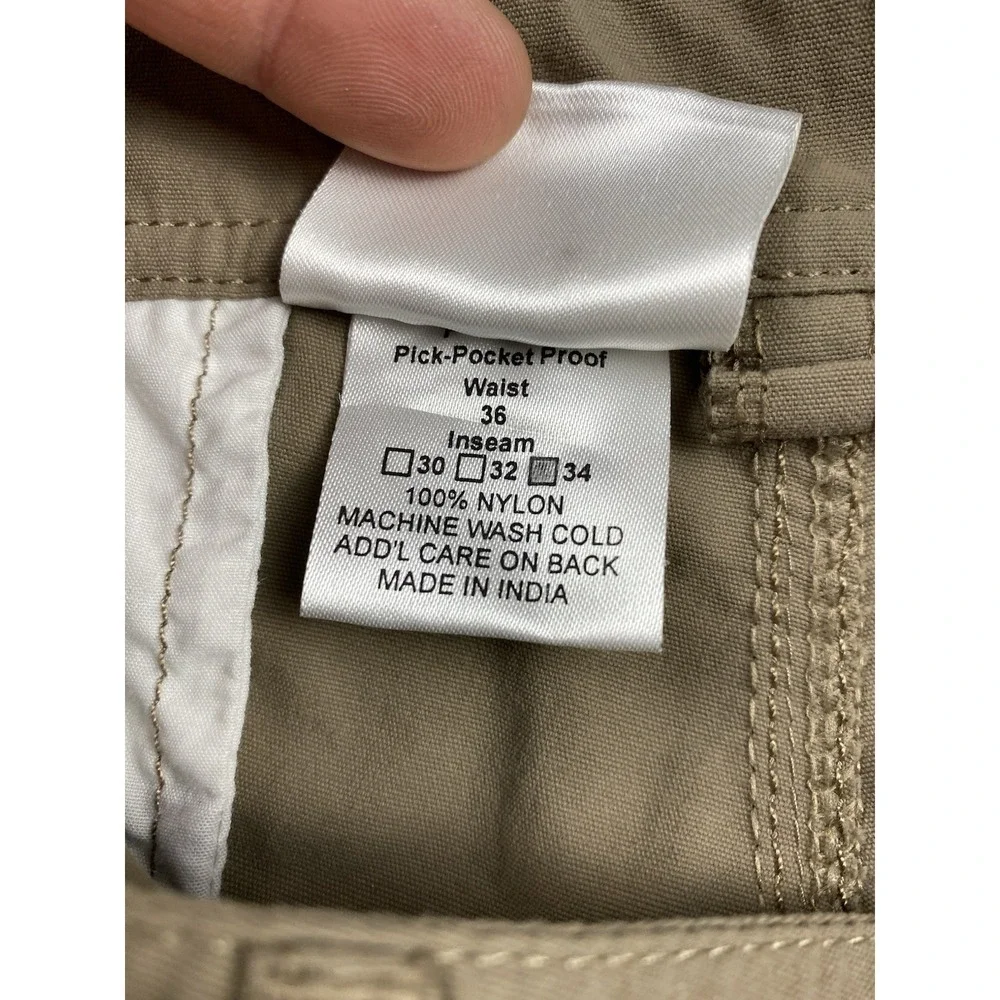 Clothing Arts Men's‎ Pcubed Pick Pocket Proof Travel Pants Beige Size 36 X 34